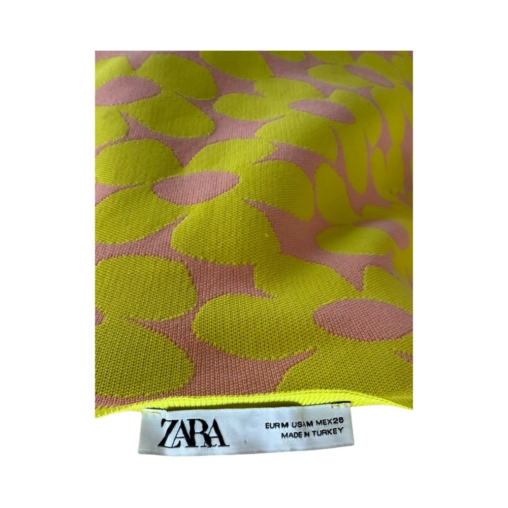 Zara Yellow and Pink Floral Pattern Dress - Picture 4 of 8